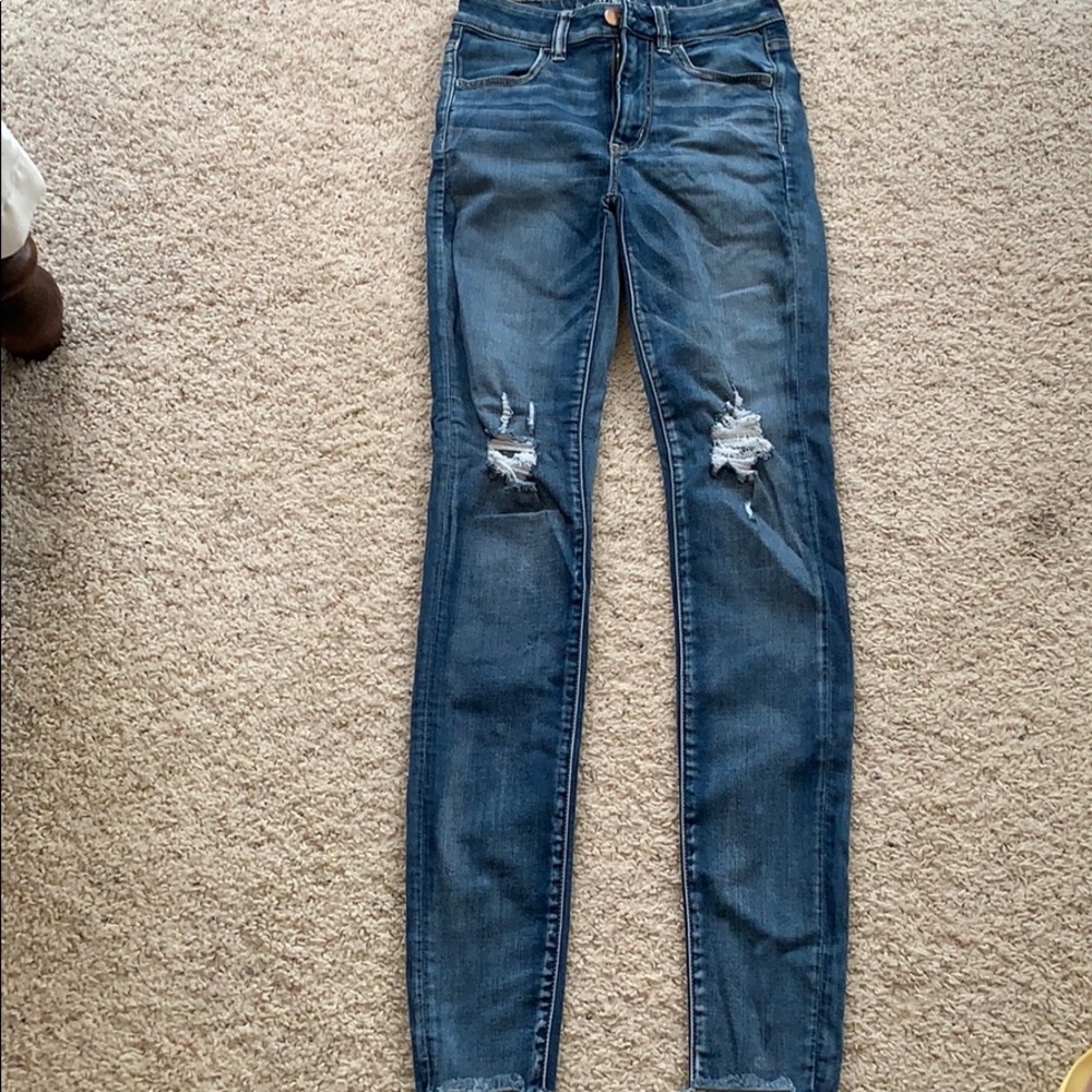 American Eagle super skinny ripped jeans